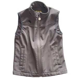 Wyoming Traders Gray Vest Child's 6-8 Stand-Up Collar Zipper Logo Embroidered